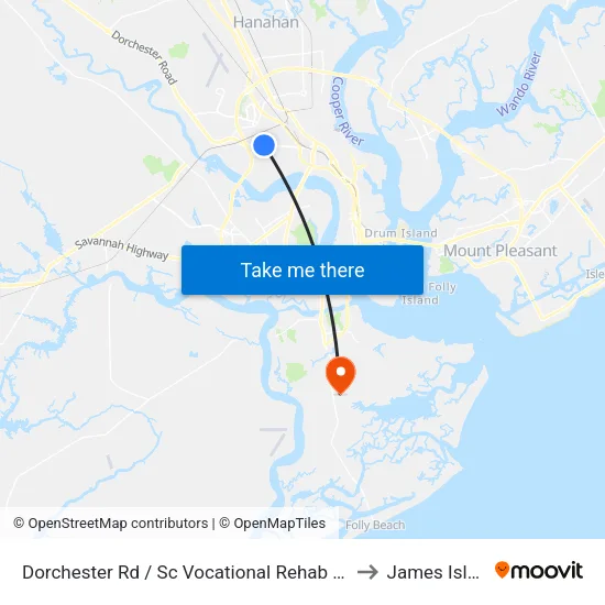 Dorchester Rd / Sc Vocational Rehab Center to James Island map