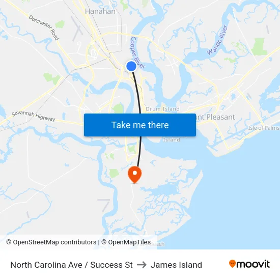 North Carolina Ave / Success St to James Island map