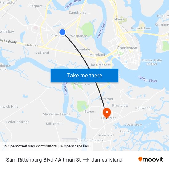 Sam Rittenburg Blvd / Altman St to James Island map
