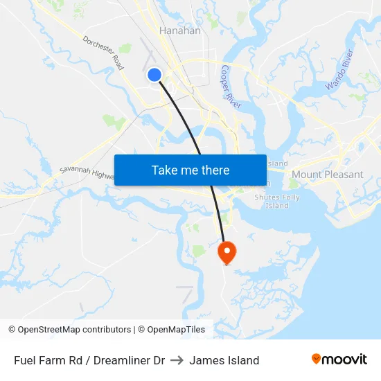 Fuel Farm Rd / Dreamliner Dr to James Island map