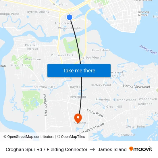 Croghan Spur Rd / Fielding Connector to James Island map