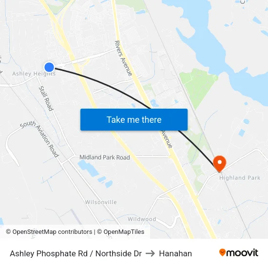 Ashley Phosphate Rd / Northside Dr to Hanahan map