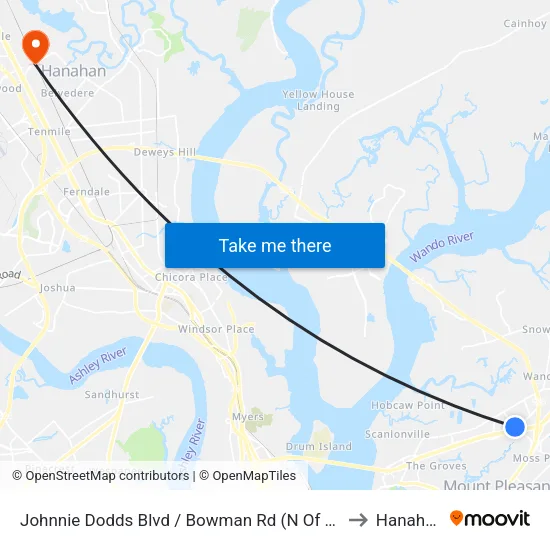Johnnie Dodds Blvd / Bowman Rd (N Of 17) to Hanahan map