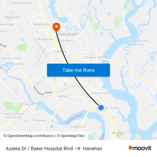 Azalea Dr / Baker Hospital Blvd to Hanahan map