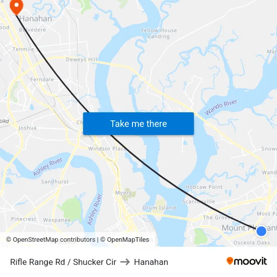 Rifle Range Rd / Shucker Cir to Hanahan map