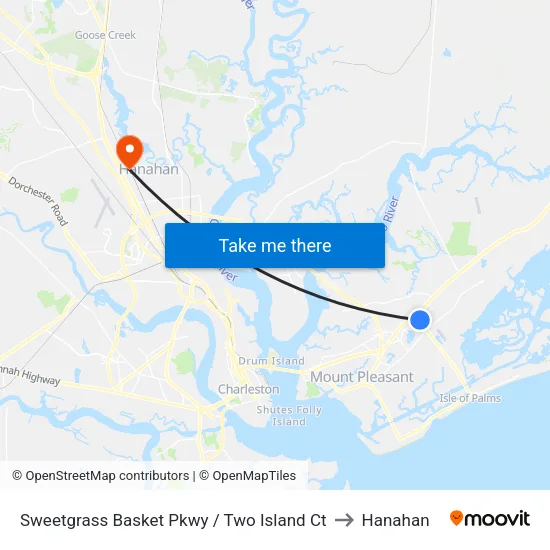 Sweetgrass Basket Pkwy / Two Island Ct to Hanahan map
