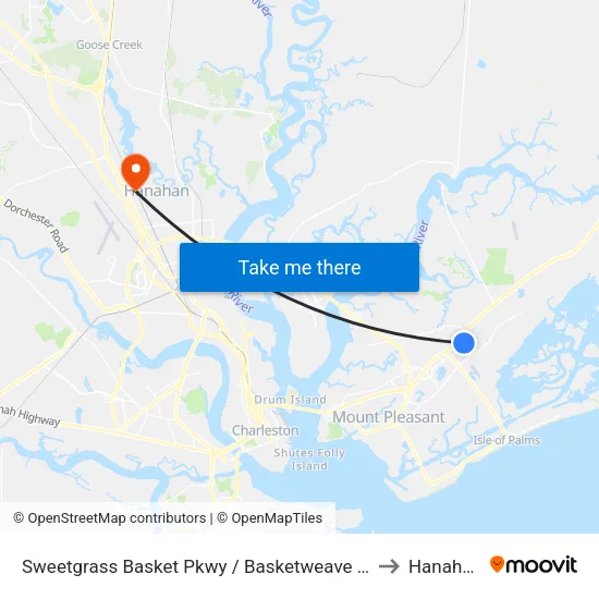 Sweetgrass Basket Pkwy / Basketweave Dr to Hanahan map