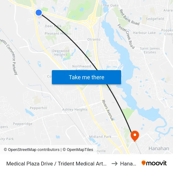 Medical Plaza Drive / Trident Medical Arts Center to Hanahan map