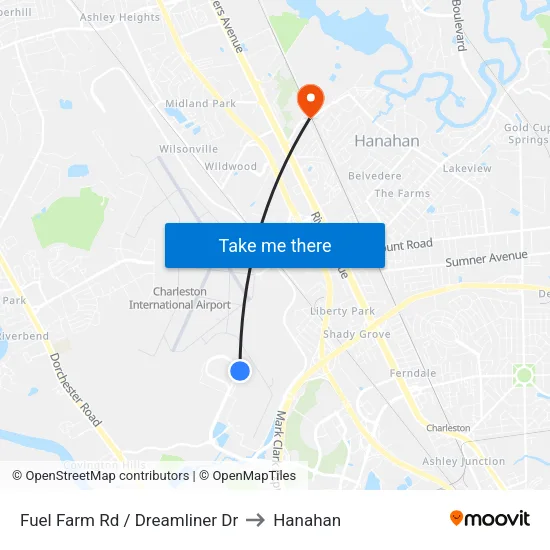 Fuel Farm Rd / Dreamliner Dr to Hanahan map