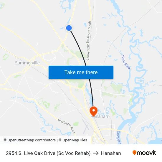 2954 S. Live Oak Drive (Sc Voc Rehab) to Hanahan map