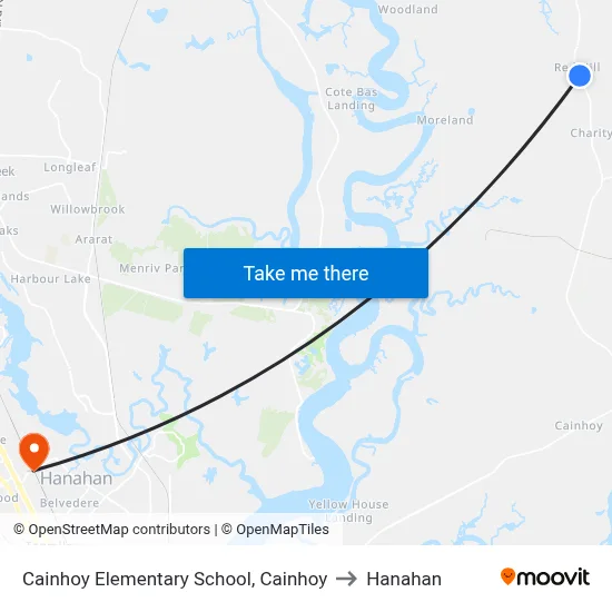 Cainhoy Elementary School, Cainhoy to Hanahan map