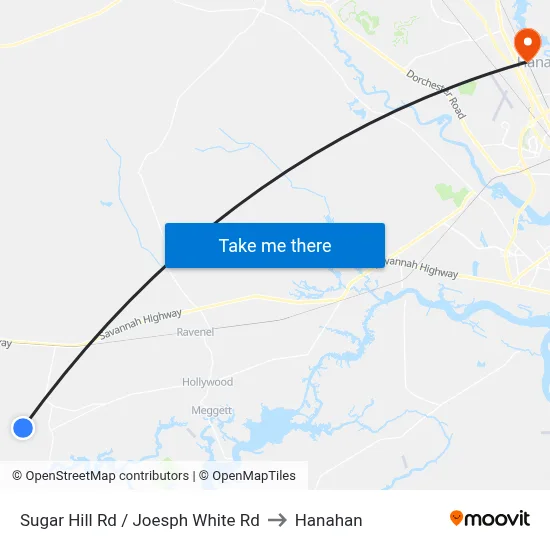 Sugar Hill Rd / Joesph White Rd to Hanahan map
