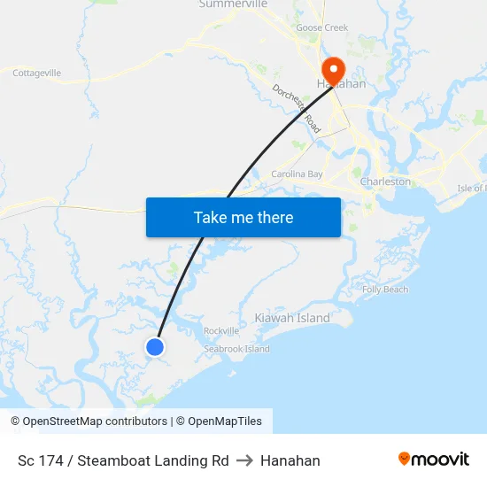 Sc 174 / Steamboat Landing Rd to Hanahan map