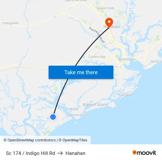 Sc 174 / Indigo Hill Rd to Hanahan map