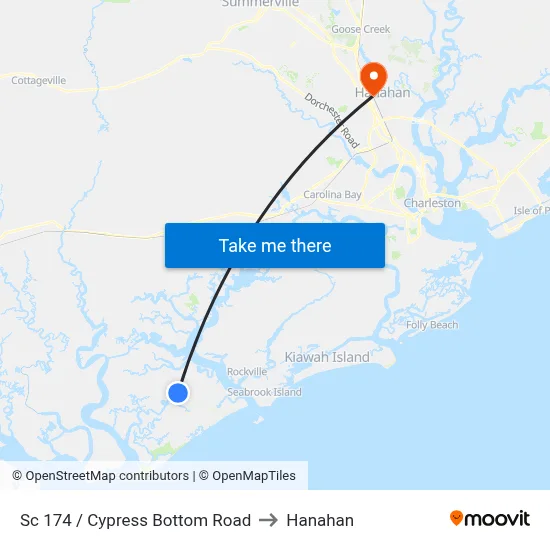 Sc 174 / Cypress Bottom Road to Hanahan map