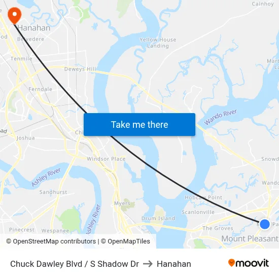 Chuck Dawley Blvd / S Shadow Dr to Hanahan map