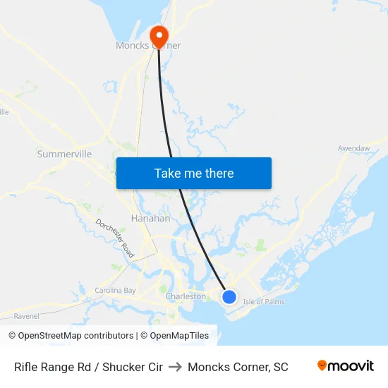 Rifle Range Rd / Shucker Cir to Moncks Corner, SC map