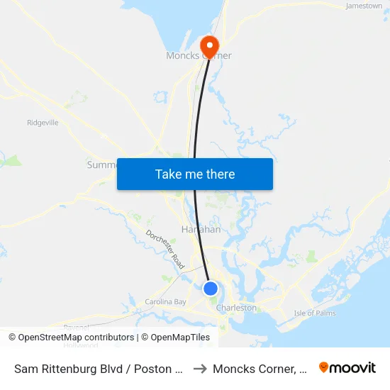 Sam Rittenburg Blvd / Poston Rd to Moncks Corner, SC map