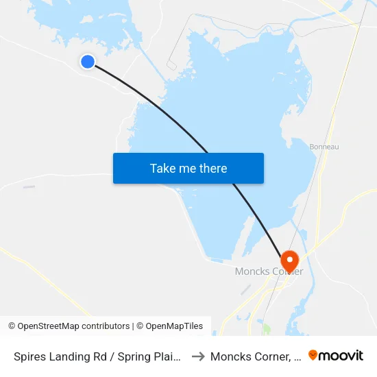 Spires Landing Rd / Spring Plain Rd to Moncks Corner, SC map