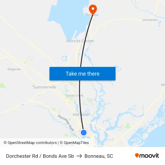 Dorchester Rd / Bonds Ave Sb to Bonneau, SC map