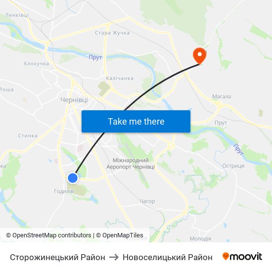 Сторожинецький Район to Новоселицький Район map