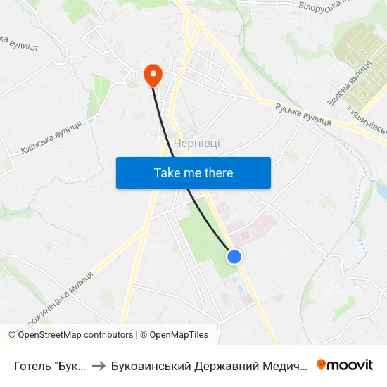 Готель "Буковина" to Буковинський Державний Медичний Університет map