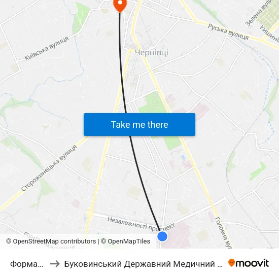 Формаркет to Буковинський Державний Медичний Університет map