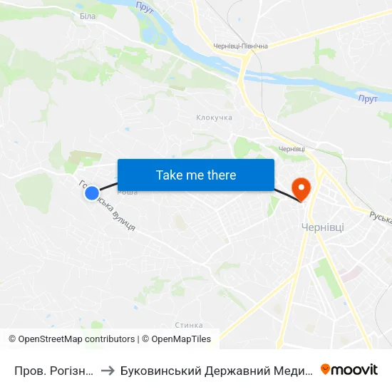 Пров. Рогізнянський to Буковинський Державний Медичний Університет map