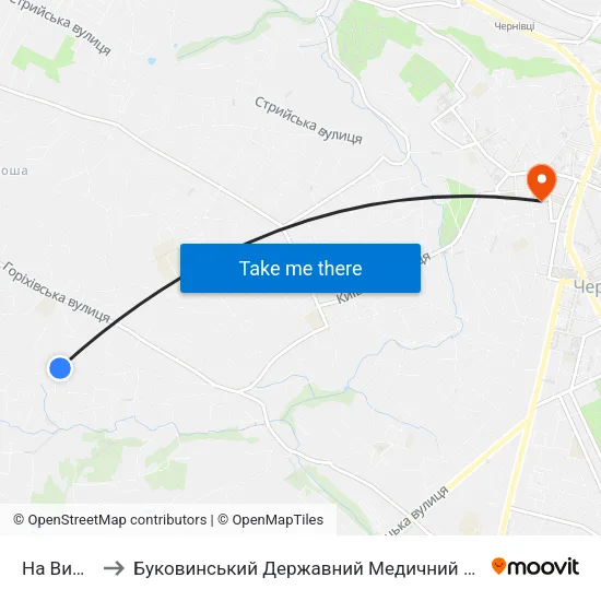На Вимогу to Буковинський Державний Медичний Університет map