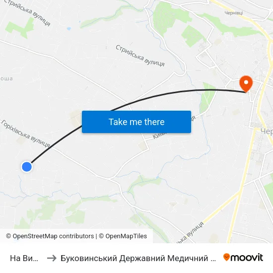 На Вимогу to Буковинський Державний Медичний Університет map