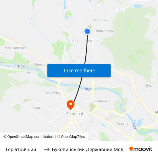 Геріатричний Пансіонат to Буковинський Державний Медичний Університет map