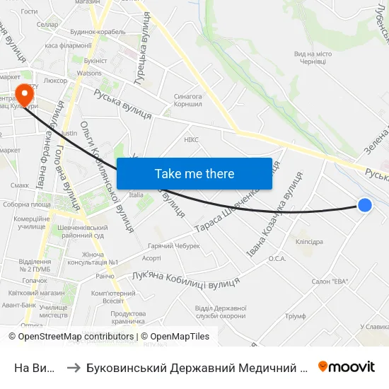 На Вимогу to Буковинський Державний Медичний Університет map