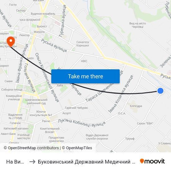 На Вимогу to Буковинський Державний Медичний Університет map