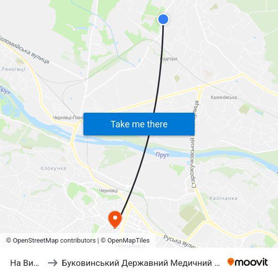 На Вимогу to Буковинський Державний Медичний Університет map