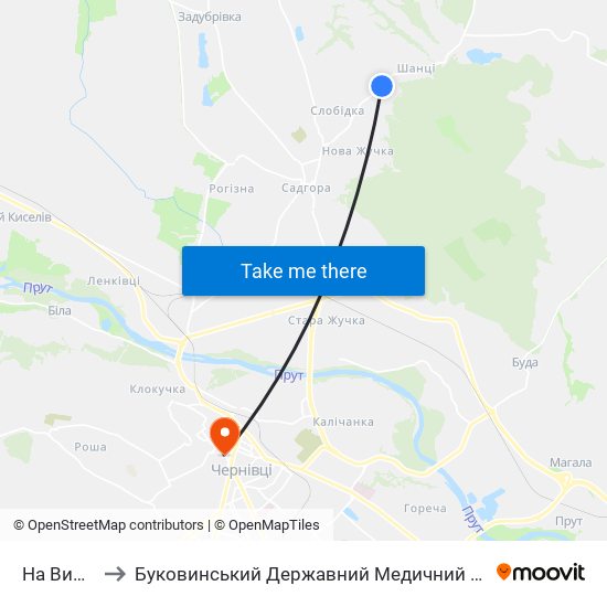 На Вимогу to Буковинський Державний Медичний Університет map