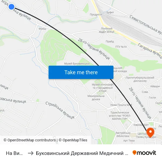 На Вимогу to Буковинський Державний Медичний Університет map