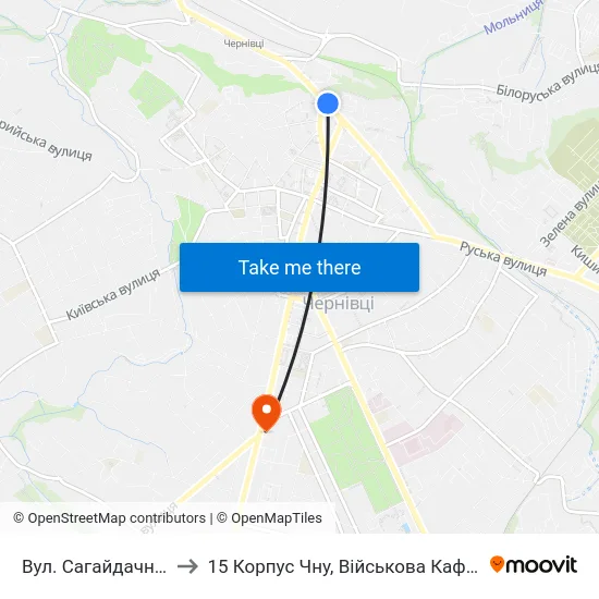 Вул. Сагайдачного to 15 Корпус Чну, Військова Кафедра map
