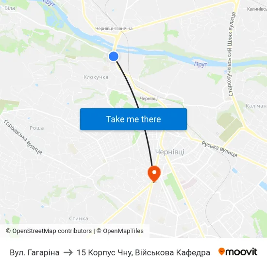 Вул. Гагаріна to 15 Корпус Чну, Військова Кафедра map