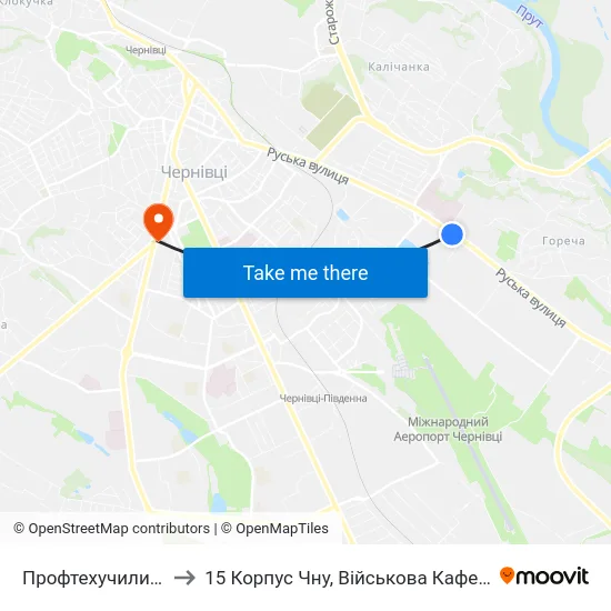 Профтехучилище to 15 Корпус Чну, Військова Кафедра map
