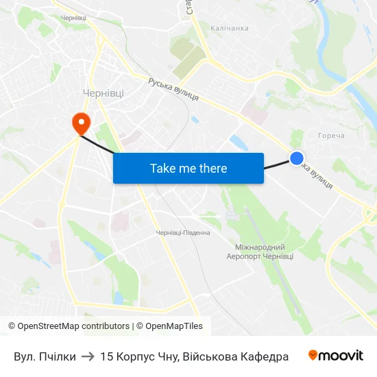 Вул. Пчілки to 15 Корпус Чну, Військова Кафедра map