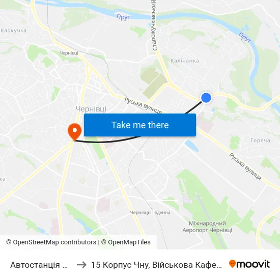 Автостанція №2 to 15 Корпус Чну, Військова Кафедра map