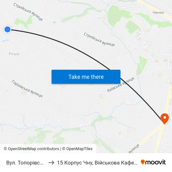 Вул. Топорівська to 15 Корпус Чну, Військова Кафедра map