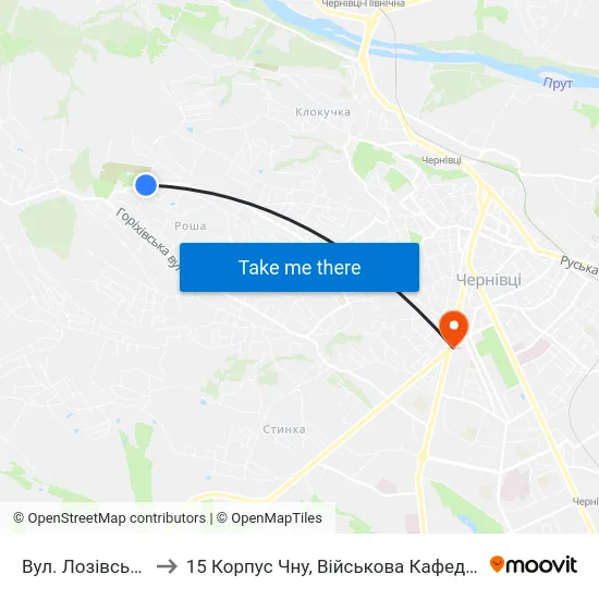 Вул. Лозівська to 15 Корпус Чну, Військова Кафедра map
