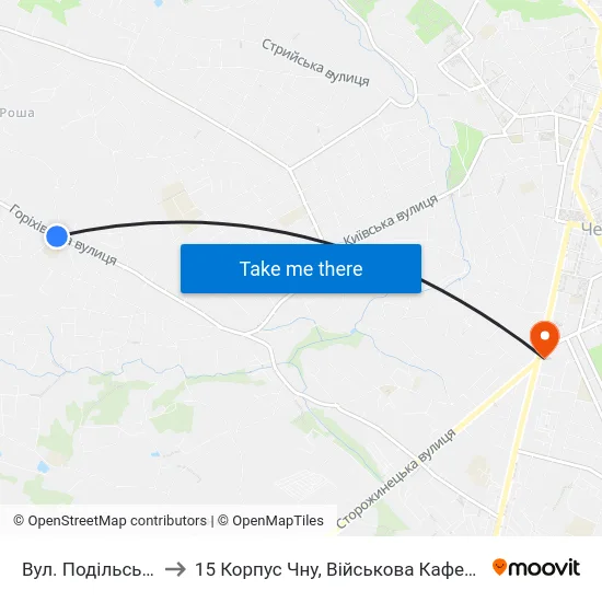 Вул. Подільська to 15 Корпус Чну, Військова Кафедра map