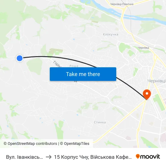Вул. Іванківська to 15 Корпус Чну, Військова Кафедра map