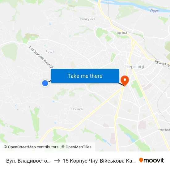 Вул. Владивостоцька to 15 Корпус Чну, Військова Кафедра map