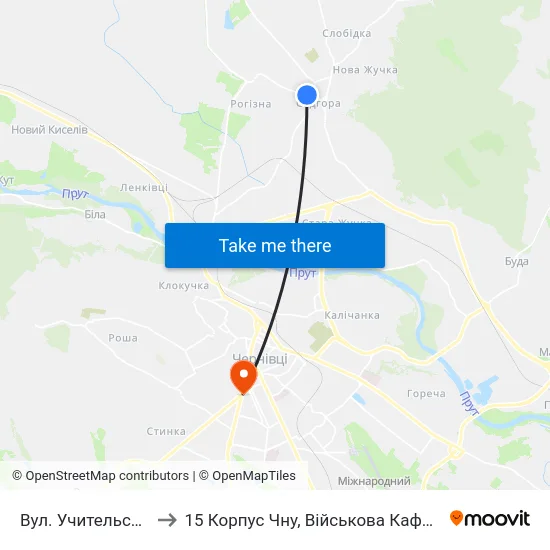 Вул. Учительська to 15 Корпус Чну, Військова Кафедра map