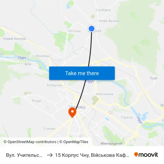 Вул. Учительська to 15 Корпус Чну, Військова Кафедра map