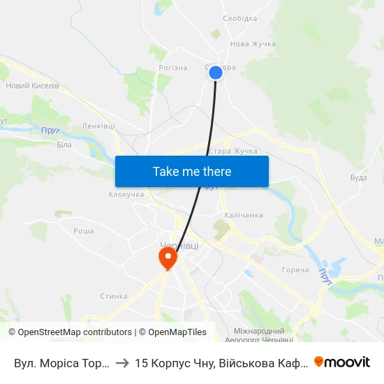 Вул. Моріса Тореза to 15 Корпус Чну, Військова Кафедра map