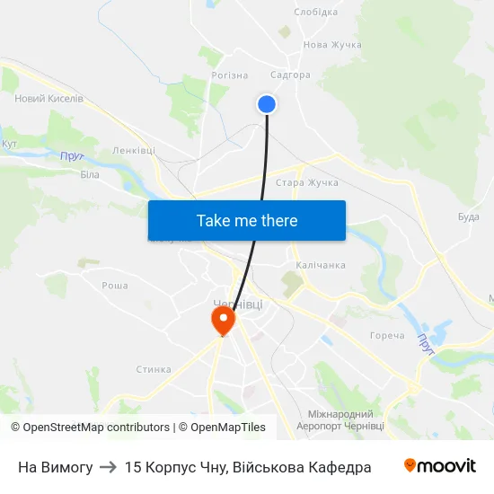 На Вимогу to 15 Корпус Чну, Військова Кафедра map